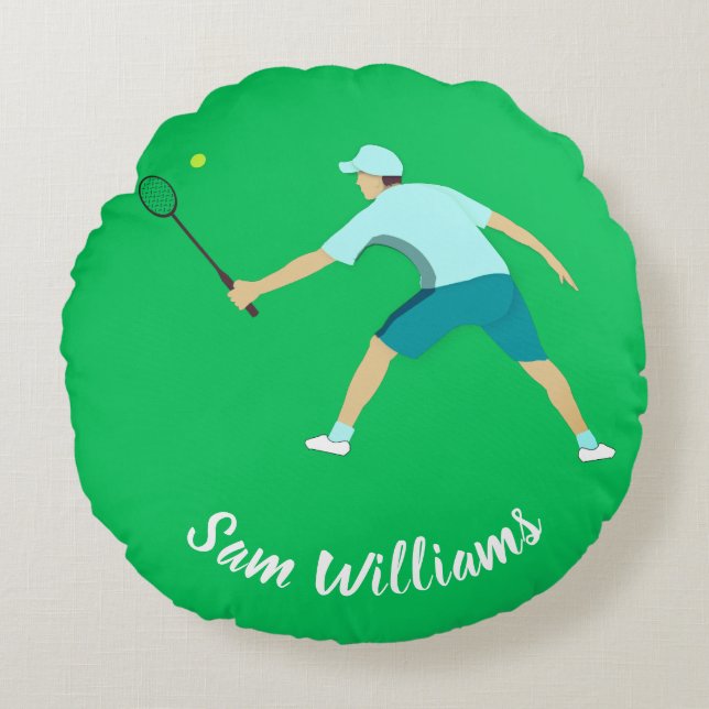 Tennis Rundes Kissen (Vorderseite)