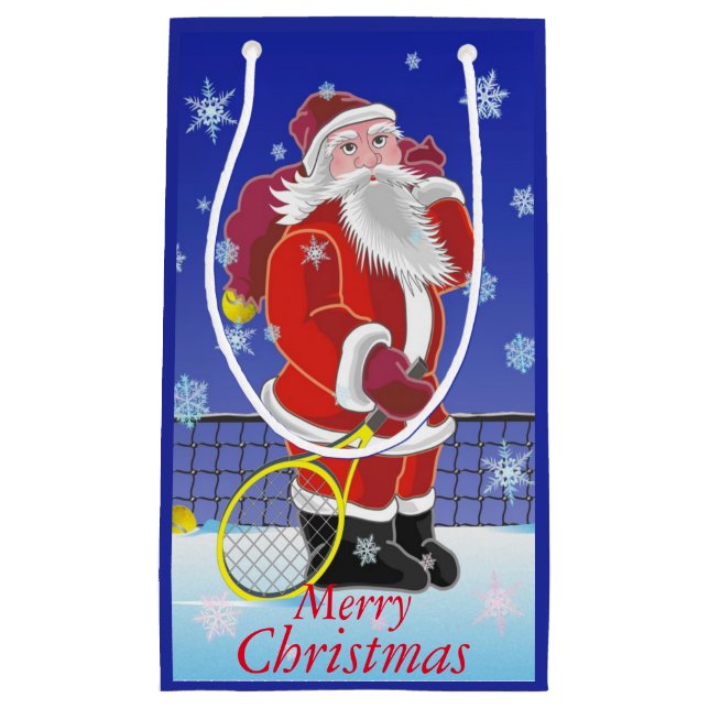 Tennis Sankt, frohe Weihnachten, Kleine Geschenktüte (Vorderseite)