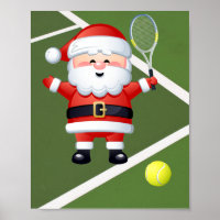 Tennis Santa Claus mit Racket und Ball Weihnachten