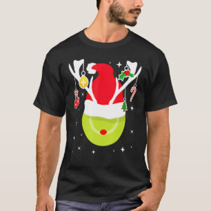 Tennis Santa Reindeer Weihnachtsball Tennisspieler T-Shirt