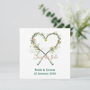 Tennis Save the Date Einladung zur Hochzeit