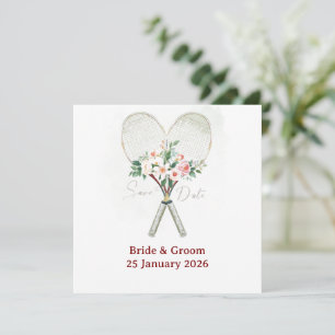 Tennis Save the Date Einladung zur Hochzeit