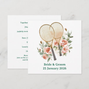 Tennis Save the Date Einladung zur Hochzeit