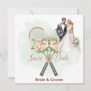Tennis Save the Date Einladung zur Hochzeit