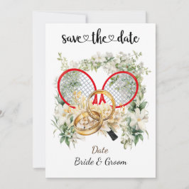 Tennis Save the Date Einladung zur Hochzeitsfeier