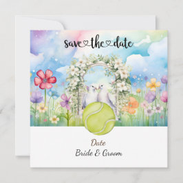 Tennis Save the Date Einladung zur Hochzeitsfeier