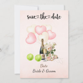 Tennis Save the Date Einladung zur Hochzeitsfeier