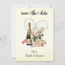 Tennis Save the Date Einladung zur Hochzeitsfeier