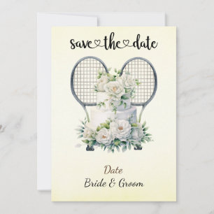 Tennis Save the Date Einladung zur Hochzeitsfeier