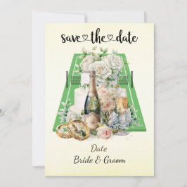 Tennis Save the Date Einladung zur Hochzeitsfeier