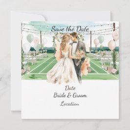 Tennis Save the Date foe Tennis Players Hochzeit
