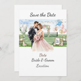Tennis Save the Date foe Tennis Players Hochzeit Einladung