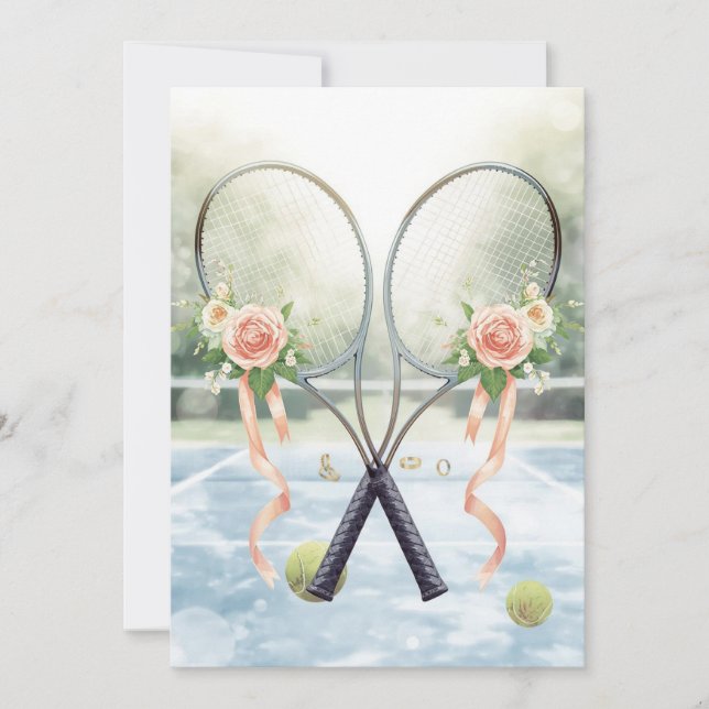 Tennis Save the date for Tennis Player wedding Einladung (Vorderseite)