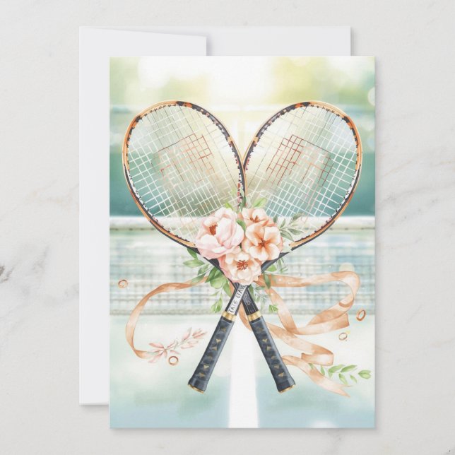 Tennis Save the date for Tennis Player wedding Einladung (Vorderseite)