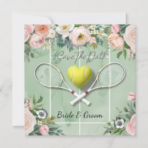 Tennis Save the Date für die Hochzeitswasserfarbe