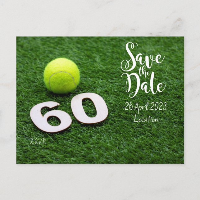 Tennis Save the Date für Party Einladung Postkarte (Vorderseite)