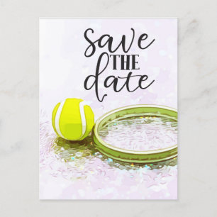 Tennis Save the Date für Party Einladung Postkarte