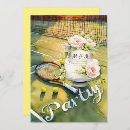 Tennis Save the Date für Tennisspielerhochzeit Einladung