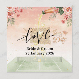 Tennis Save-the-Date-Hochzeits-Einladung  Einladung