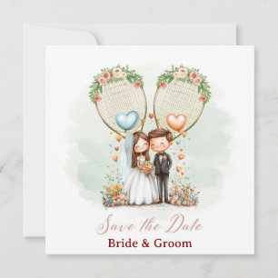 Tennis Save-the-Date-Hochzeitskarte Save The Date