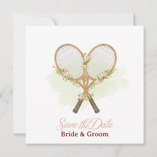 Tennis Save the date Invitation  for Wedding  (Vorderseite)