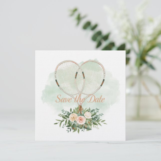 Tennis Save the date Invitation  for Wedding  Einladung (Stehend Vorderseite)