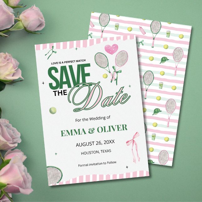 Tennis Save the Date Wedding Card Einladung (Von Creator hochgeladen)