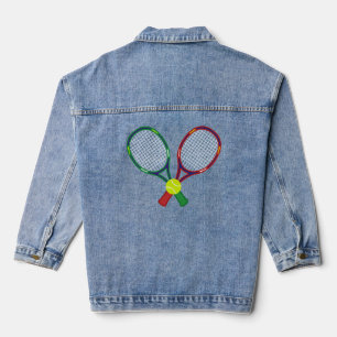 Tennis-Schläger & Ball Jeansjacke