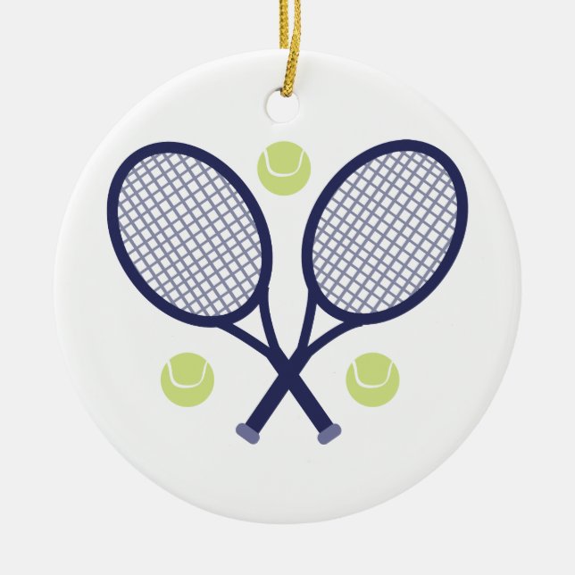 Tennis-Schläger Keramik Ornament (Vorne)