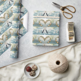 Tennis-Schläger mit Blumenmuster  Geschenkpapier