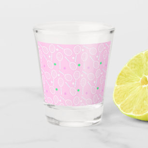 Tennis-Schläger Muster Pink Schnapsglas