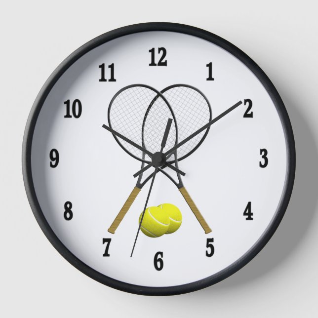 Tennis-Schläger-Sport-Wanduhr Wanduhr (Vorderseite)