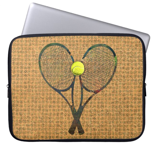 TENNIS-SCHLÄGER u. BALL Laptop-Hülse Laptopschutzhülle (Vorderseite)