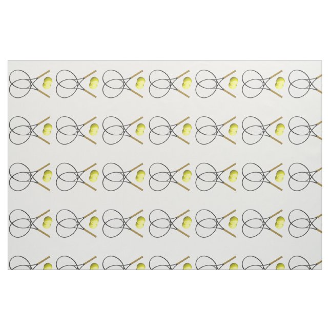 Tennis-Schläger und Bälle Stoff (Fat Quarter (45,7 x 55,9 cm))