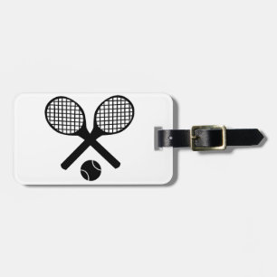 Tennis-Schläger und Tennisball Gepäckanhänger