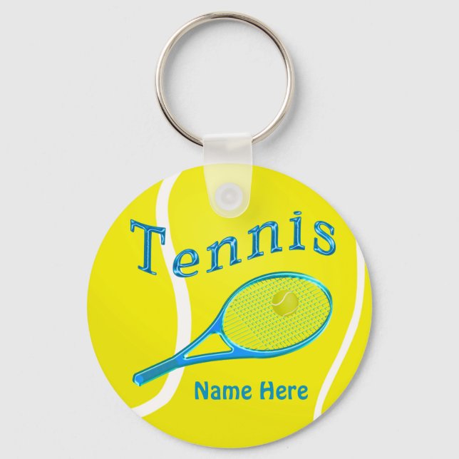 TENNIS-SCHLÜSSELANHÄNGER Personalisiert Tennis-Tea Schlüsselanhänger (Vorderseite)