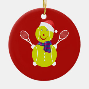Tennis-Schneemann Keramikornament