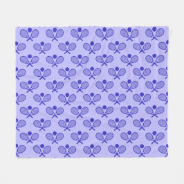 Tennis Seamless Pattern - Racket and Ball in Blue Fleecedecke