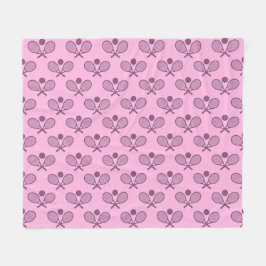 Tennis Seamless Pattern - Racket and Ball in Pink Fleecedecke