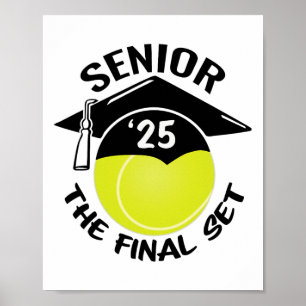 Tennis Senior 2025 Set Graduation Cap Poster