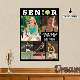 Tennis Senior Abschluss 5 FotoCollage Poster