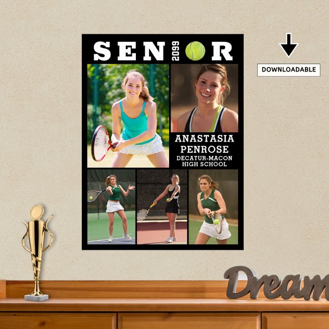 Tennis Senior Abschluss 5 FotoCollage Poster (Von Creator hochgeladen)