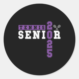 Tennis Senior Night Tennis Senior 2025 Abschluss Runder Aufkleber