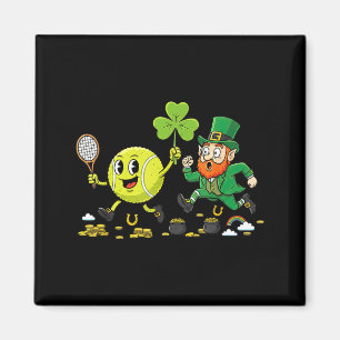 Tennis Shamrock Klee St Patricks Day Damen Herren Magnet