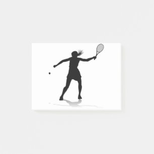 Tennis Silhouette Sportspielerin Frau Post-it Klebezettel