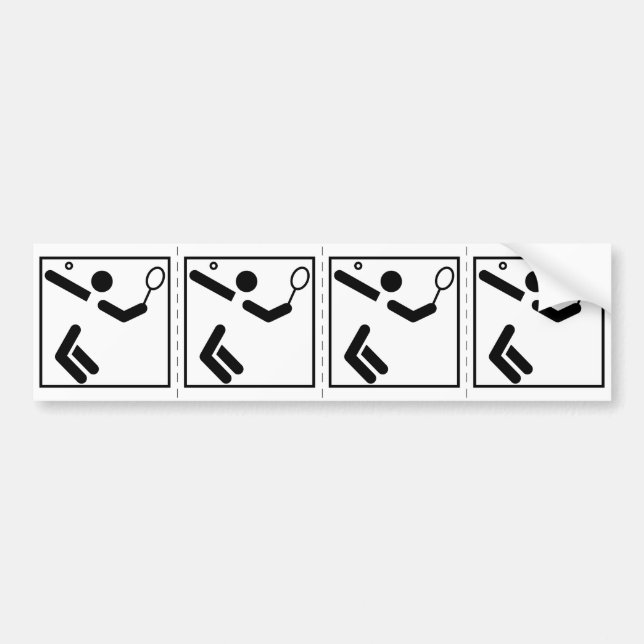 Tennis-Silhouette-Zahl Autoaufkleber (Vorne)