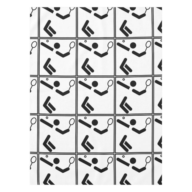 Tennis-Silhouette-Zahl Tischdecke (Vorderseite)