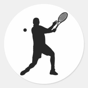 Tennis-Silhouetten Runder Aufkleber