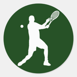Tennis-Silhouetten Runder Aufkleber