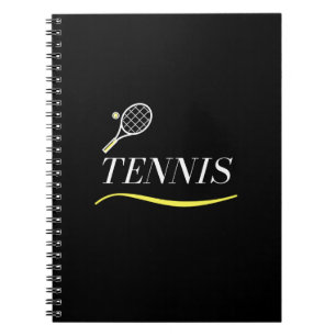 Tennis Simple Word und Racket unterstrichen Klasse Notizblock